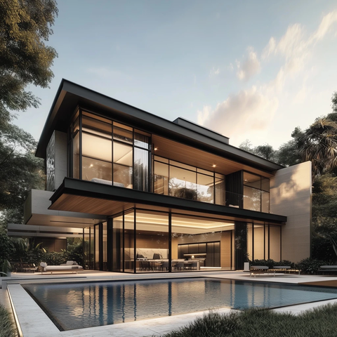 现代别墅玻璃幕墙设计