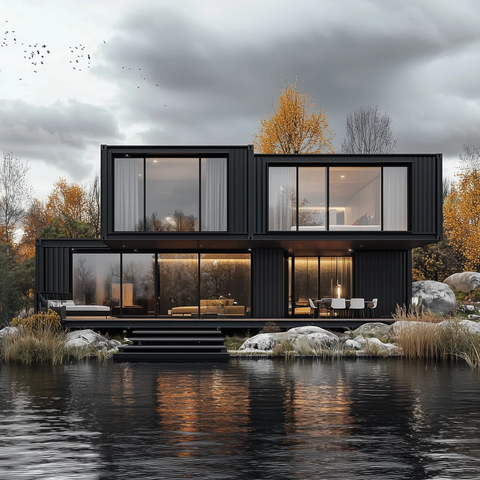 湖边模块化集装箱住宅