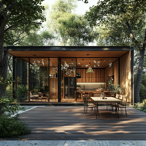 集装箱木屋户外用餐区