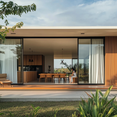 木白结合的现代简约住宅