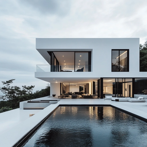 双层别墅无边泳池海景