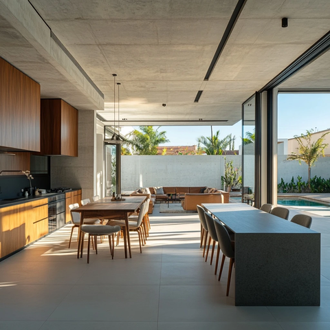 开放式客厅餐厅厨房设计