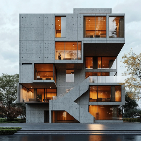 八层建筑学校清水混凝土设计