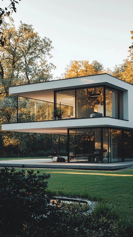 几何设计玻璃墙户外空间