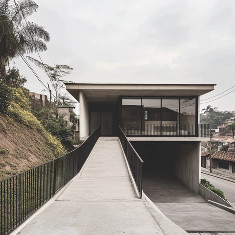 钢架平房带斜坡和混凝土屋顶