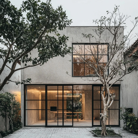 两层小屋庭院金属网