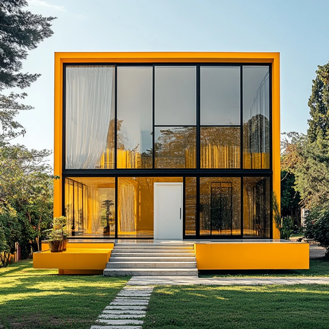 城堡风格玻璃屋与创意围栏