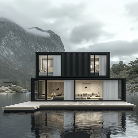 山边双层简约集装箱住宅