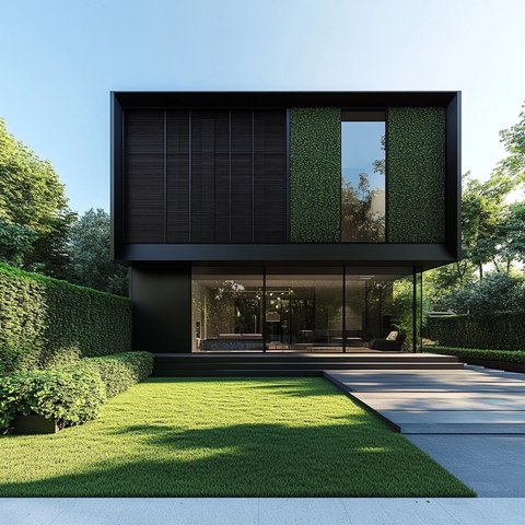 两层楼房带花园和金属遮阳