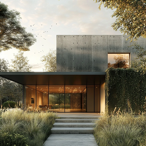 薄金属遮棚混凝土地屋入口