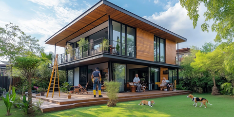 泰国木屋家庭修缮花园场景