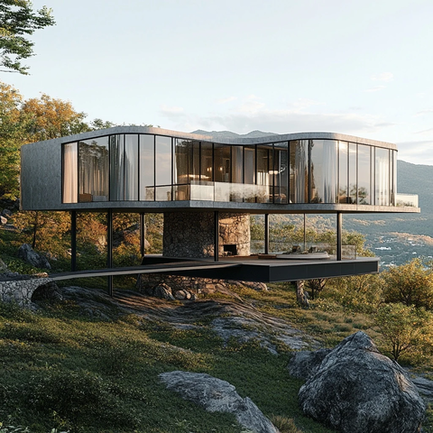 金属结构别墅架空坡地