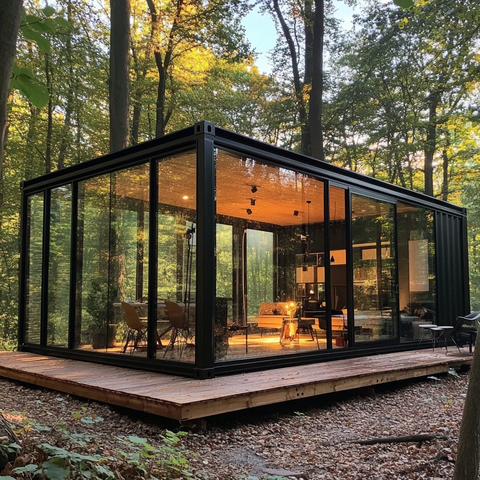 玻璃容器展厅树林