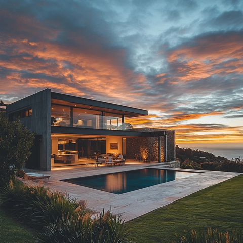 暮光下的房产实景拍摄