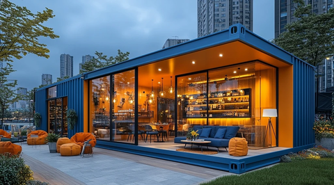 集装箱咖啡厅夜景