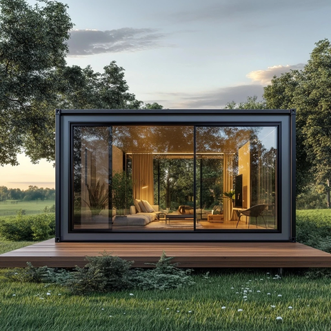 乡间集装箱房屋与木质露台