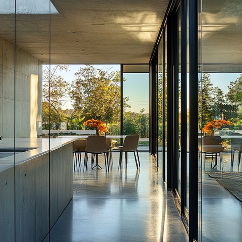 玻璃墙与钢铁混凝土结合