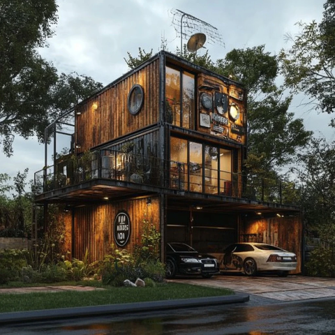 花园车库双层住宅设计