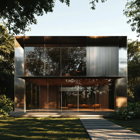 不锈钢现代住宅自然光影