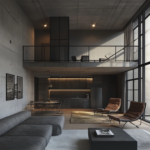复式公寓工业风设计