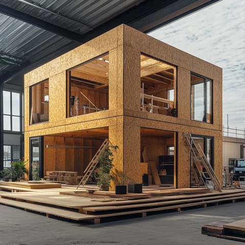 建筑工地板材施工现场