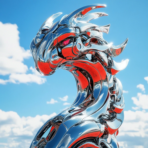 铬色神话科幻生物红蓝反射