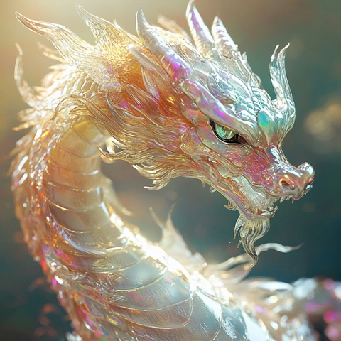 白晶龙鳞七彩透明