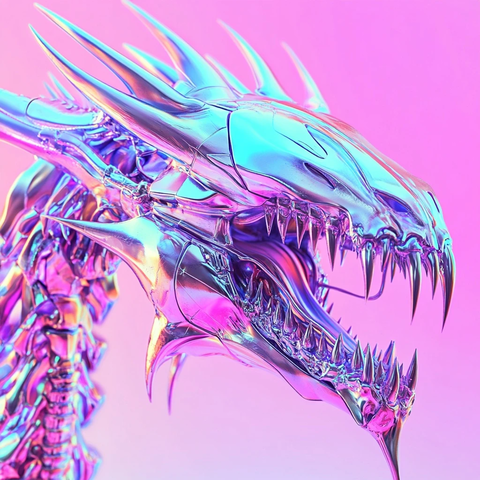 铬龙骷髅头渐变背景