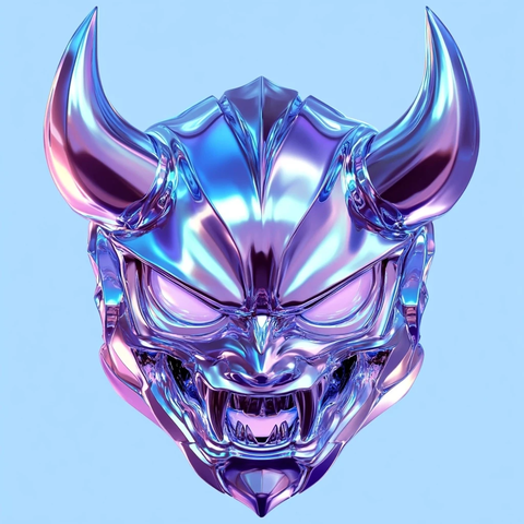 紫色金属恶魔表情图标