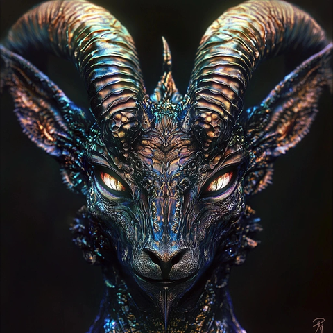 山羊龙兽面具古老符文