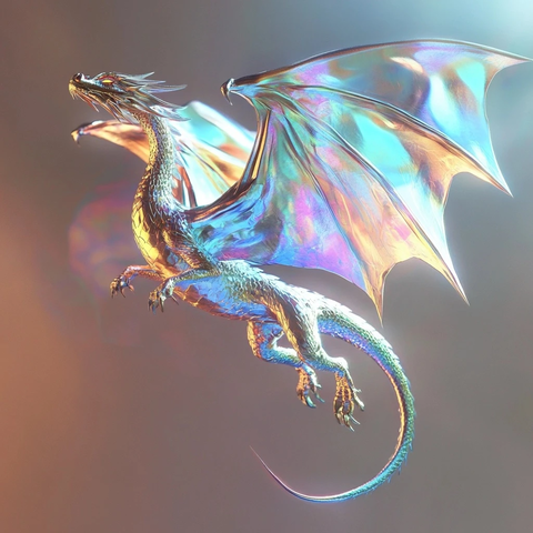 龙背飞行向上展翅