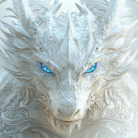 白龙蓝色水晶眼金属质感