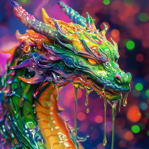 滴落融化的霓虹龙
