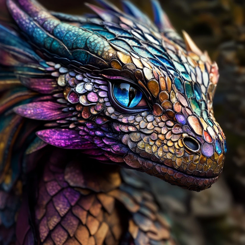 宝石鳞片古龙雕塑