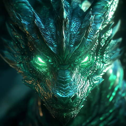 绿龙凝视全息投影