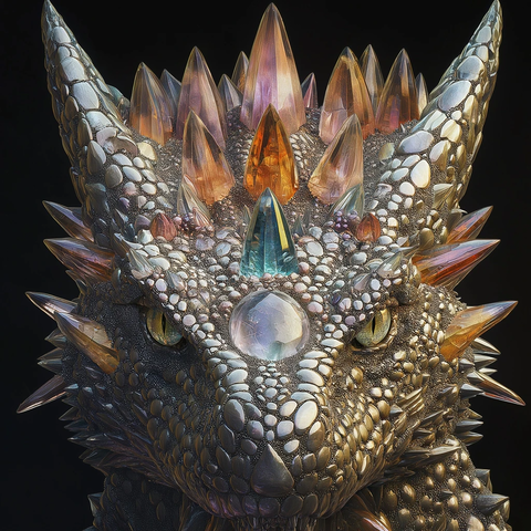 龙首水晶宝石装饰头冠