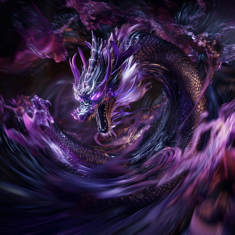 天照与暗紫龙动态模糊