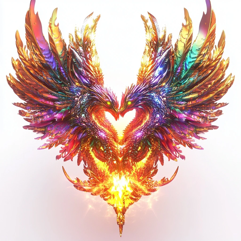 凤凰与龙火焰装饰