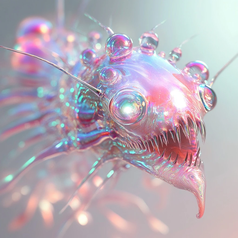 粉蓝异形生物光泽表面