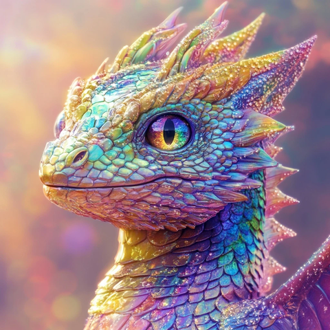 彩虹龙鳞闪耀超写实