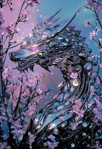 铬色龙盘旋樱花树