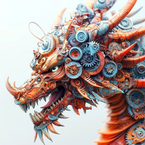 齿轮龙首全身像