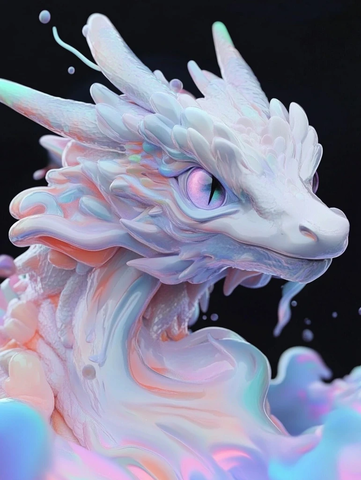 彩色龙翼云浪环绕