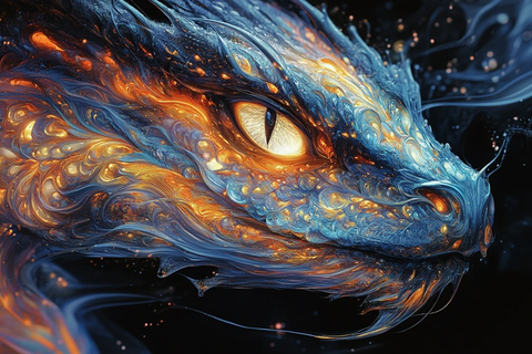 龙形金属液态流动艺术