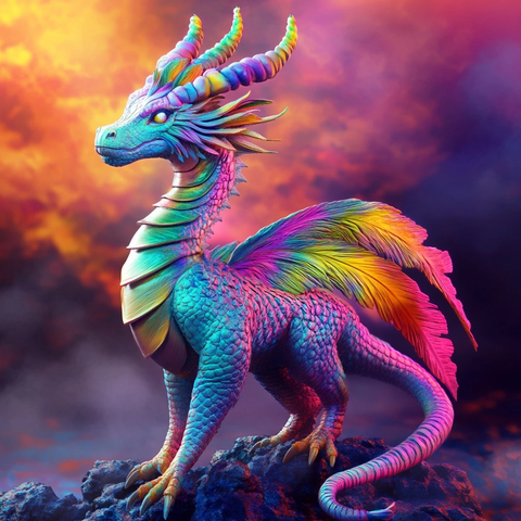 彩虹龙角与鳞片