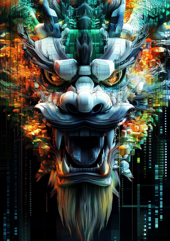 中国神话生物精细插画