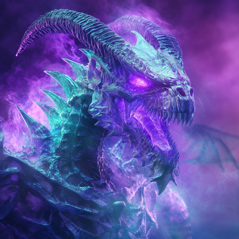 紫色雾气龙角骨龙