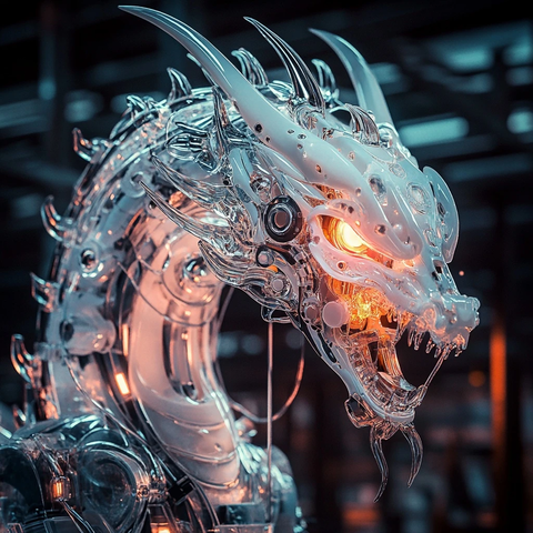 龙形机甲喷火全景图