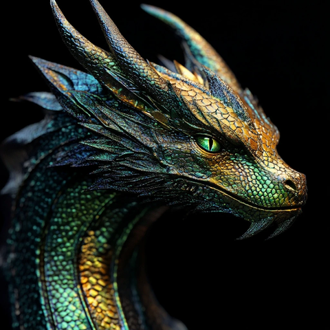 暗绿幻彩龙纹背景