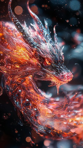 全帧抽象龙形彩色图案